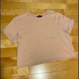forever 21 pink crop top t-shirt, size small